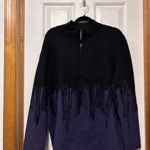 Chico's Black and Purple Zip-Up Sweater